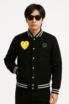 Damler AT Full Sleeve Striped, Applique Men Jacket