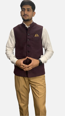gargian master cut Sleeveless Self Design Men Jacket