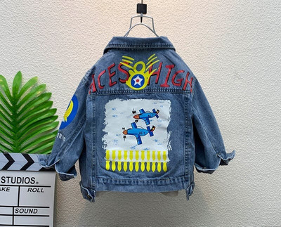 MYSHA CLOTHINHG Full Sleeve Graphic Print Boys & Girls Denim Jacket