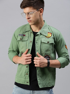 VOXATI Full Sleeve Applique Men Denim Jacket