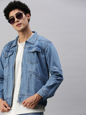 VOXATI Full Sleeve Solid Men Denim Jacket