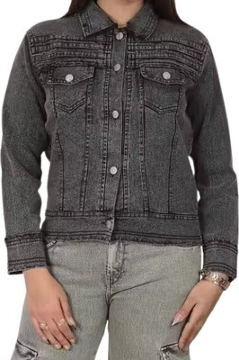 GLAMHOOD Full Sleeve Washed Women Denim Jacket