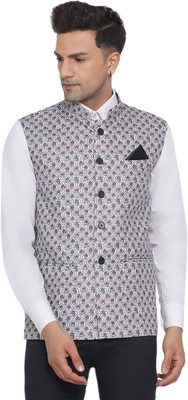 JIHUZUR Sleeveless Printed Men Jacket