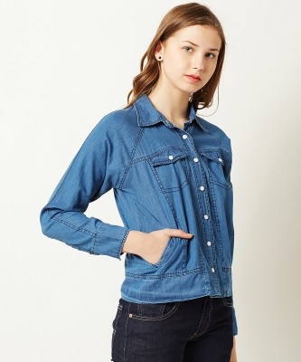 Miss Chase Full Sleeve Solid Women Denim Jacket