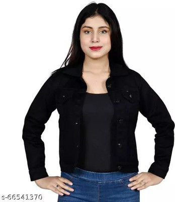 vkreation Full Sleeve Washed Girls Denim Jacket