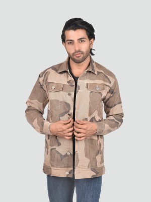 HOZIE Full Sleeve Printed Men Denim Jacket