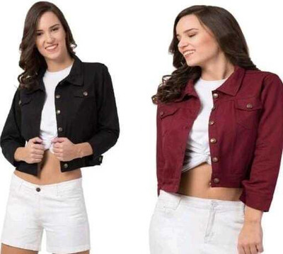 RKK COLLECTIONS Full Sleeve Solid Women Denim Jacket