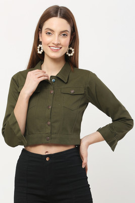 STYLE BEURUA 3/4th Sleeve Solid Women Denim Jacket