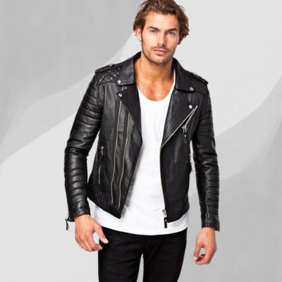 First leather Full Sleeve Solid Men Jacket