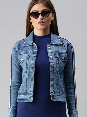 VOGATI Full Sleeve Solid Women Denim Jacket