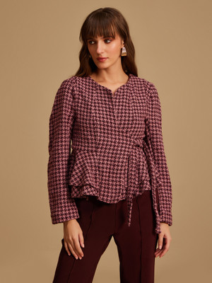 KAZO Full Sleeve Checkered Women Jacket