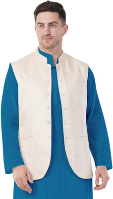 integration Sleeveless Self Design Men Jacket