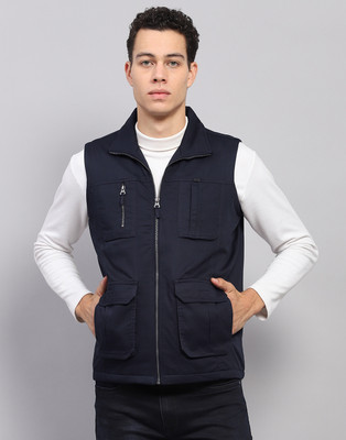 MONTE CARLO Sleeveless Solid Men Jacket