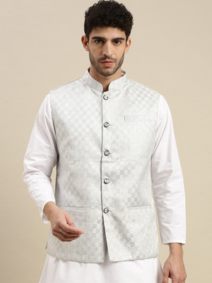 Ramraj Cotton Sleeveless Self Design Men Jacket
