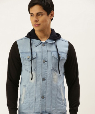 CAMPUS SUTRA Full Sleeve Striped Men Denim Jacket