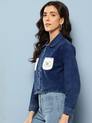 Aarika Full Sleeve Applique Women Denim Jacket