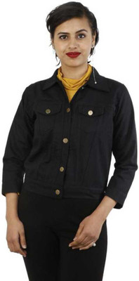 Agwan 3/4th Sleeve Solid Women Denim Jacket