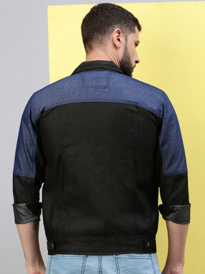 VOGATI Full Sleeve Colorblock Men Denim Jacket