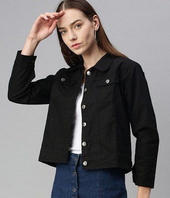 VOGATI Full Sleeve Self Design Women Denim Jacket