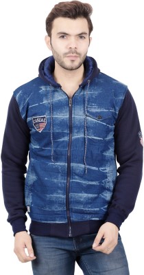 Radiant Rags Full Sleeve Washed, Printed Men Denim Jacket