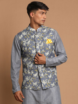 VASTRAMAY Sleeveless Woven Design Men Jacket