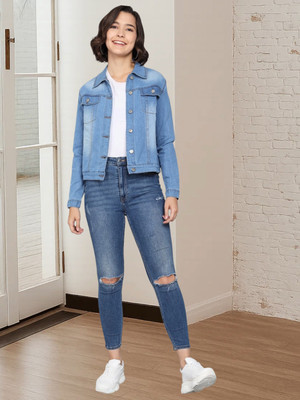 KOTTY Full Sleeve Solid Women Denim Jacket