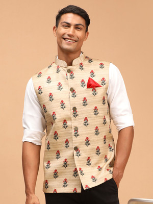 VASTRAMAY Sleeveless Printed Men Jacket