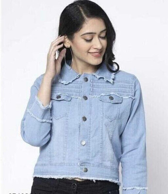 Liba creations Full Sleeve Solid Women Denim Jacket