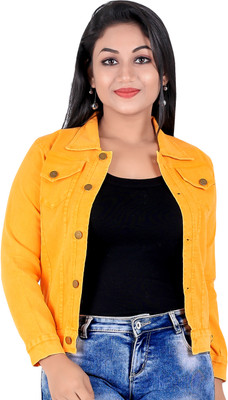 S LEMON DROPS Full Sleeve Washed Women Denim Jacket