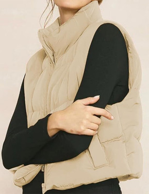 Pikucreations Sleeveless Solid Women Jacket