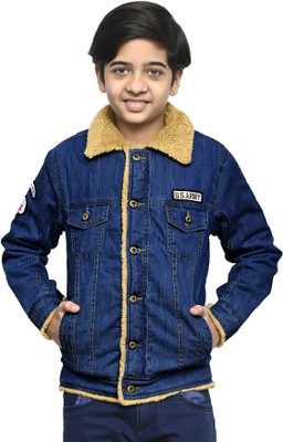Sunday Casual Full Sleeve Solid Boys Denim Jacket