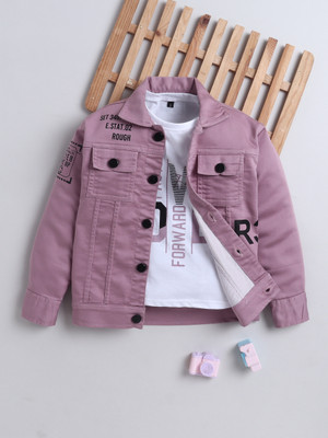 Mini Stitch Full Sleeve Printed Boys Denim Jacket