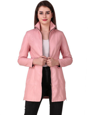 Leather Retail Full Sleeve Solid Women Jacket