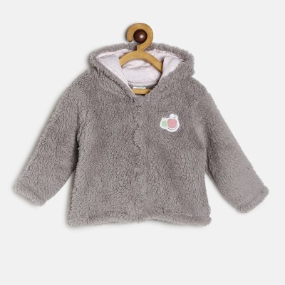 MINI KLUB Full Sleeve Self Design Baby Girls Jacket