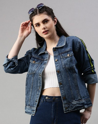 VOGATI Full Sleeve Solid Women Denim Jacket