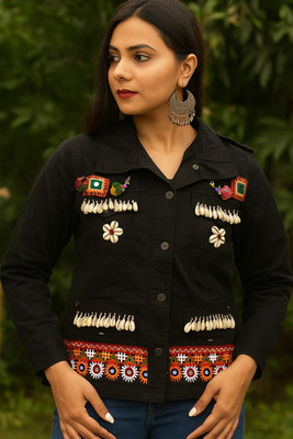 Sandhya Lifestyle Full Sleeve Self Design Girls Denim Jacket