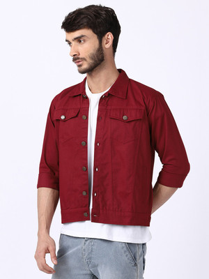 VOXATI 3/4th Sleeve Solid Men Denim Jacket