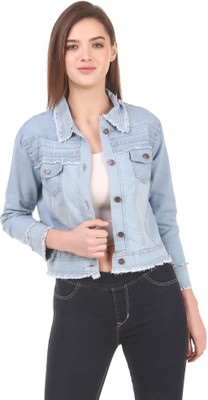 KASHIAN Full Sleeve Solid Women Denim Jacket