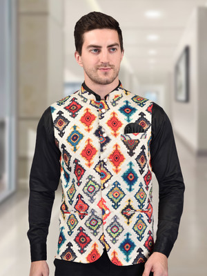 Svatantra Sleeveless Printed Men Jacket