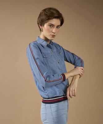 DOLCE CRUDO Full Sleeve Solid Women Denim Jacket