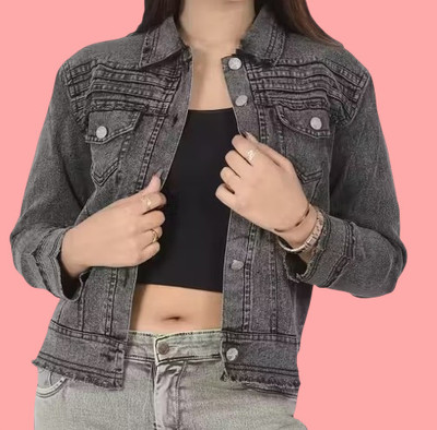 GLAMHOOD Full Sleeve Washed Women Denim Jacket