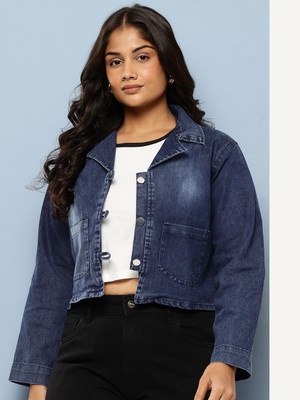MUHURATAM Full Sleeve Solid Women Denim Jacket