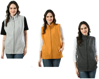 KAYU Sleeveless Solid Women Jacket