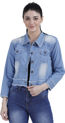 Aksa Fashion 3/4th Sleeve Washed Women Denim Jacket