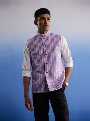 Shvaas By Vastramay Sleeveless Printed Men Jacket