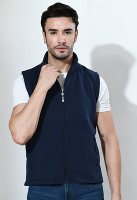 Indistar Sleeveless Solid Men Jacket