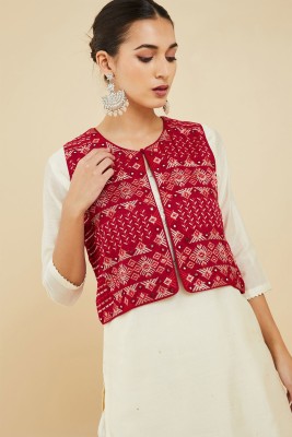 soch Sleeveless Embroidered Women Jacket