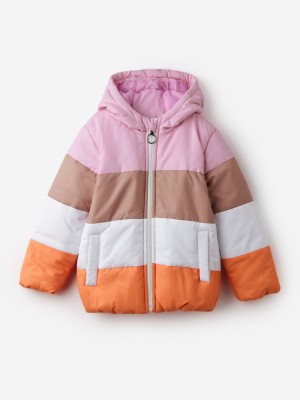 The Souled Store Full Sleeve Colorblock Baby Girls Jacket