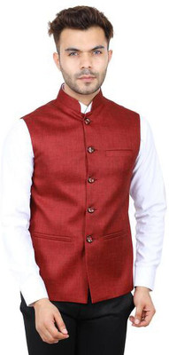 Vriaane Sleeveless Solid Men Jacket