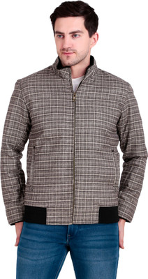 Leather Retail Full Sleeve Checkered Men Jacket